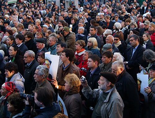 Rally in memory of Anna Politkovskaya, journalist of "Novaya Gazeta".
Moscow, Chistoprudny Boulevard, October 7, 2010. Photo by the "Caucasian Knot"