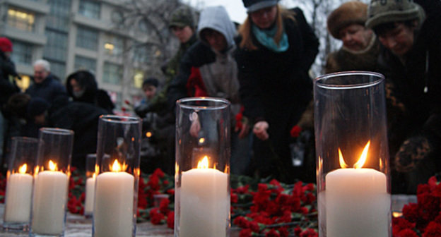 Commemoration of victims of terror act in the Domodedovo Airport, Moscow, January 27, 2011. Photo by the "Caucasian Knot"