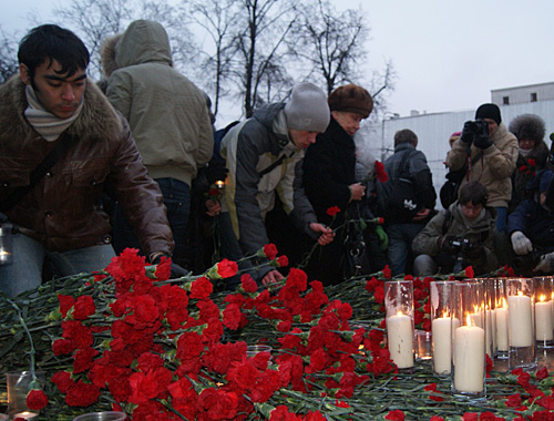 Commemoration of victims of terror act in the Domodedovo Airport, Moscow, January 27, 2011. Photo by the "Caucasian Knot"