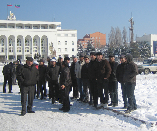 Residents of the Kayakent District of Dagestan in the square near the republic's government, February 17, 2011. Photo by the "Caucasian Knot"