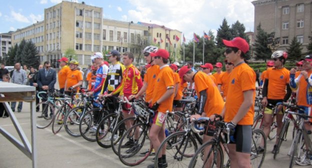 Nagorno-Karabakh. Participants of International Cyclists' Races that started on May 6, 2011, in Stepanakert. Photo by the "Caucasian Knot"