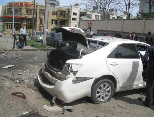 Place of self-explosion of a suicide bomber in Makhachkala, May 10, 2011. Photo by the "Caucasian Knot"