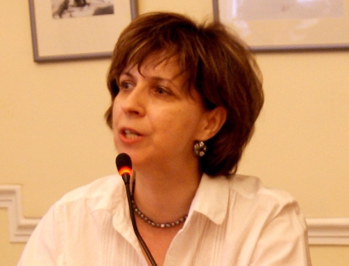 . Journalist Zoya Svetova at presentation of her book "Innocent Found Guilty". Cultural Centre "Pokrovskie Vorota", Moscow, April 27, 2011. Photo by the "Caucasian Knot"