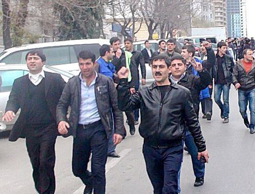 Baku, April 2, 2011. Oppositional protests demanding democratic reforms. Photo: Information Agency "Turan"
