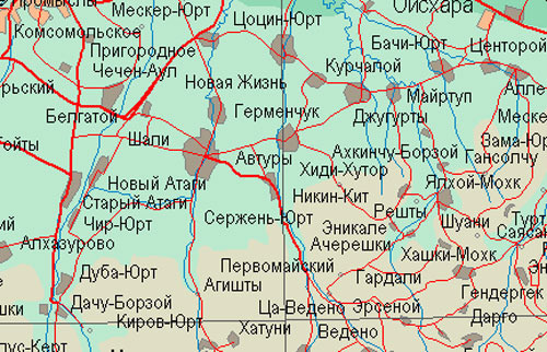 Shali District. Source: www.mirkart.ru