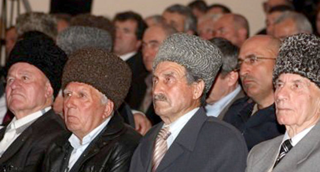 Delegates of the 7th Congress of Black Sea Adygs-Shapsugs, held in township of Lazarevskoe, Sochi, April 30, 2011. Courtesy of http://shapsugiya.ru