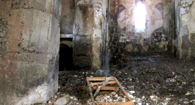Inside the burned down Church Surb Nshan in Tbilisi, January 11, 2012. Photo: http://times.am