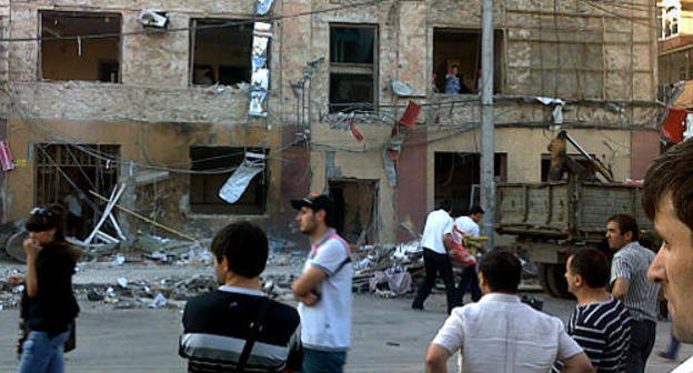 Makhachkala, September 22, 2011: results of double terror act in the crossing of Dakhadaev and Ermoshkin Streets. Courtesy of the Human Rights Centre "Memorial": www.memo.ru