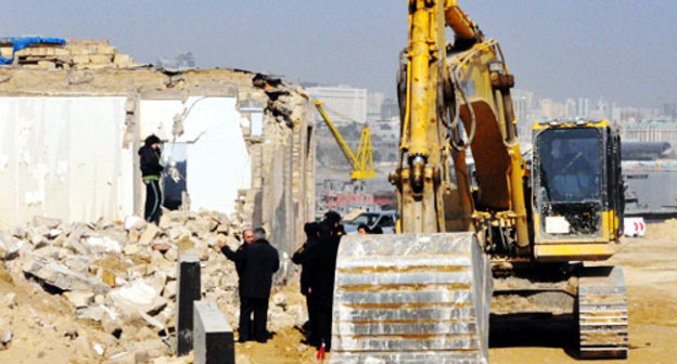 Demolition of houses in the area adjacent to the Flag Square in Baku, February 27, 2012. Courtesy of the Institute for Reporters' Freedom and Safety, www.irfs.az