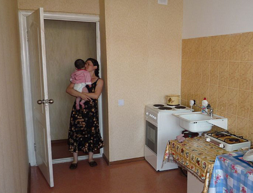 South Ossetia, Tskhinvali, 2010: residents of the township "Solnechny". Courtesy of http://osinform.ru