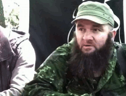 Dokku Umarov. Screenshot of a video message at Youtube