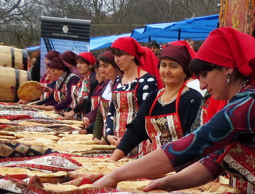 Participants of Karabakh bread festival in the village of Khantsk. Nagorno-Karabakh. Askeran District, March 8, 2014. Photo by Alvard Grigoryan for the ‘Caucasian Knot’.  