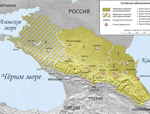 Map of "Imarat Kavkaz". Photo: Alfer1002, http://commons.wikimedia.org/