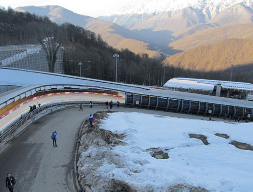 The sledge-and-bobsleigh track. Krasnodar region, February 2014. Photo by Tatyana Ukolova for the "Caucasian Knot"