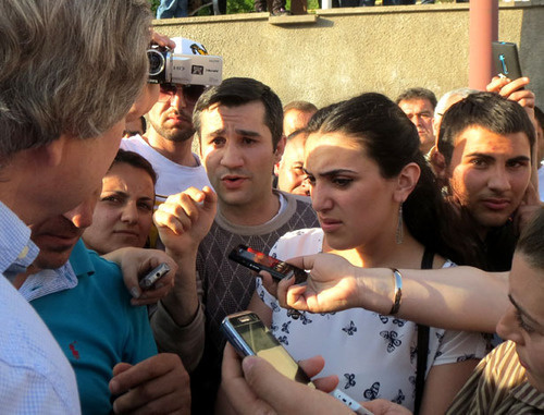 James Warlick, the US co-chair of the OSCE Minsk Group, among the participants of a rally. Nagorno-Karabakh, Berdzor City of the Kashatag District. May 17, 2014. Photo by Armine Martirosyan for the "Caucasian Knot"