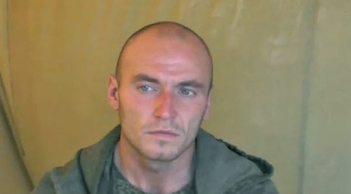 Russian serviceman, detained on the territory of Ukraine, August 25, 2014. Screenshot from the video posted by Youtube user IC.