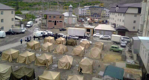 Headquarters of the counterterrorist operation in Gimry village, Untsukul District of Dagestan. Photo: http://gimry.ucoz.com/index/novosti/0-24