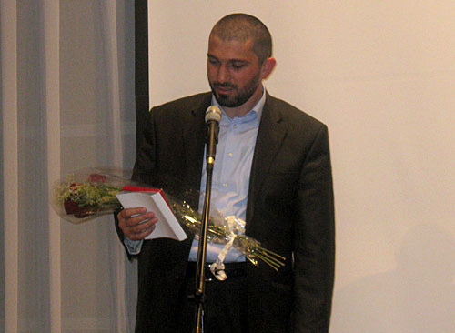 Russian Ombudsman medal awarding ceremony. Moscow, Mussa Aushev with his brother's award. Moscow, "Russian Zarubezhie" library and foundation, December 8, 2009. Photo by the "Caucasian Knot"