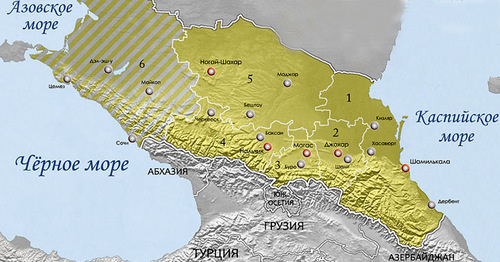 Map of "Imarat Kavkaz". Photo: Alfer1002 https://ru.wikipedia.org