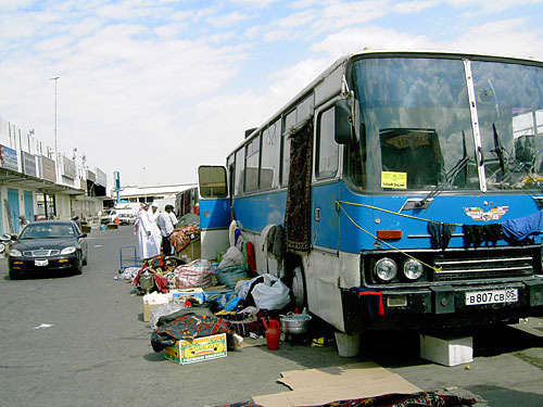 Bus with Russian pilgrims in Saudi Arabia. Photo by the "Caucasian Knot"
