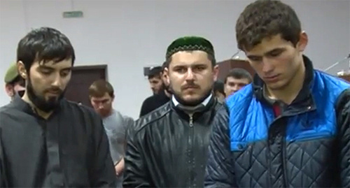 Young men during conversation with Ramzan Kadyrov in Argun on November 3, 2015. Photo: screenshot of a video http://groztrk.net/
