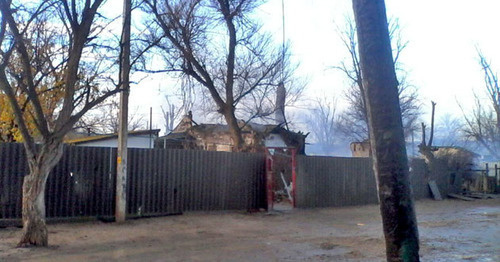 House burnt down in special operation in Kalmykia. November 17, 2015. Photo https://08.mvd.ru/news/item/6781423/