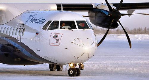 A plane of the "NordStar" airlines ATR 42-500. Photo: ViktoriuZ, https://vk.com/nordstar_airlines?z=photo-28842162_287462051%2Falbum-28842162_138913222%2Frev