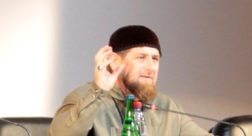 Ramzan Kadyrov at the national gathering in Grozny, November 23, 2015. Photo: http://www.grozny-inform.ru/news/politic/66362/