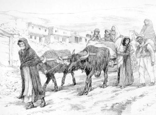 Fragment of the drawing “Armenian Refugees” by artist A. Petrov. Source: http://ru.wikipedia.org