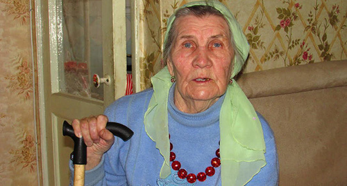Lydia Petrova, a veteran of the World War II. Photo by Vyacheslav Yaschenko for the ‘Caucasian Knot’. 