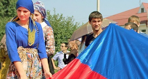 Celebration of the Day of the Russian Flag in Grozny. August 22, 2014. Photo by the "Caucasian Knot"