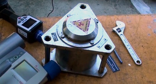 Uranium confiscated by the security service in Georgia. Screenshot of a video by the State Security Service of Georgia, Facebook.com