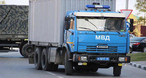 MIA’s ‘Kamaz’ truck in Chechnya. Photo by Magomed Magomedov for the ‘Caucasian Knot’. 