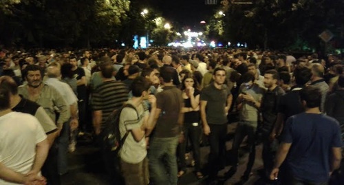 The participants of the protest action in Yerevan on July 30, 2016. Photo by Tigran Petrosyan for the "Caucasian Knot"