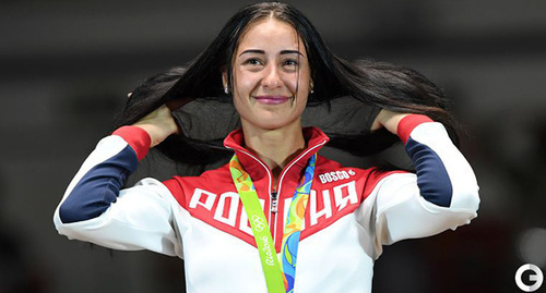 Yana Egoryan. Photo: http://www.sport-express.ru/olympics/rio2016/fencing/photoreports/yana-egoryan-chempionka-sportsmenka-krasavica-1030910/