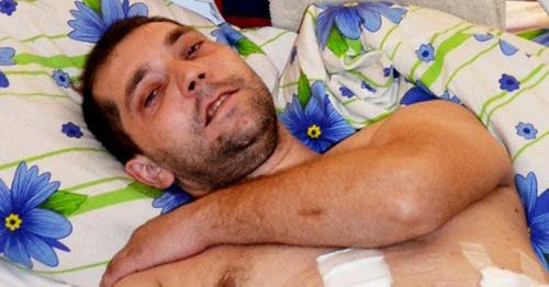 Pavel Solovyov at the city hospital N 3 in Khosta after being beaten by the policemen. Sochi, May 15, 2013. Photo by Svetlana Kravchenko for the ‘Caucasian Knot’.