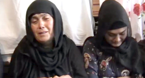 Patimat Alieva (left) – mother of killed shepherds. Screenshot of the video by Kavpolit 'Patimat Alieva – mother of shepherds killed in Dagestan', https://www.youtube.com/watch?v=D1bczbZoZN4 