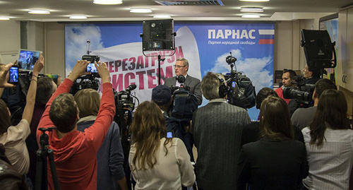 Mikhail Kasyanov, the leader of the "PARNAS" Party, met journalists at the party's headquarters after the voting and summarized the results of the election campaign. Photo: https://parnasparty.ru/news/302