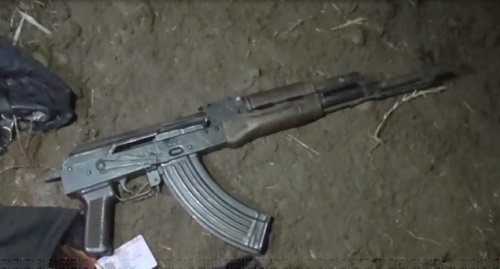 A submachine gun used by the suspects killed in the village of Stalskoe, law enforcers believe. Photo: 05.мвд.рф