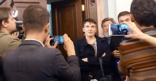 Nadezhda Savchenko waits for the Court to pronounce the verdict, October 26, 2016. Photo by Oleg Krasnov for the ‘Caucasian Knot’. 