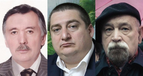 Gasan Aigunov, Magomed Mutsolgov, Valery Borschev. Collage by the 'Caucasian Knot'. 