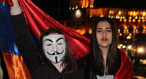 The participants of the action in Yerevan. Photo by Tigran Petrosyan for the "Caucasian Knot"