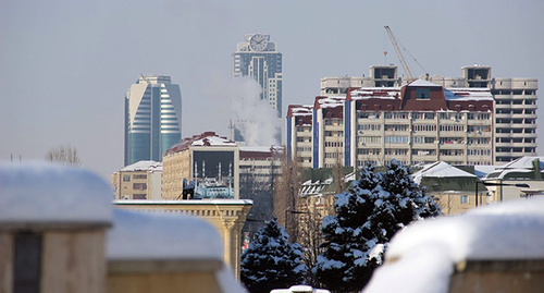 Residential buildings in the Kadyrov Avenue. Grozny. Photo by Magomed Magomedov for the "Caucasian Knot"