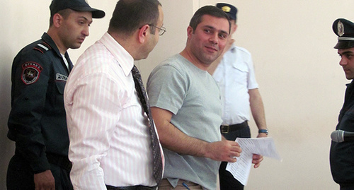 Gevorg Safaryan (inthe centre) in the courtroom. Photo by Tigran Petrosyan for the "Caucasian Knot"