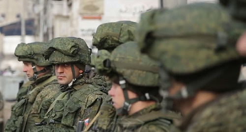 Soldiers of a military police battalion in Aleppo. Screenshot of a video https://www.youtube.com/watch?v=0vxmYR6QQkI&amp;feature=youtu.be