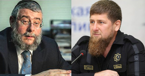 Pinchas Goldschmidt (left) and Ramzan Kadyrov. Collage prepared by the 'Caucasian Knot', http://chechen.er.ru, Conference of Rabbis of Europe. 