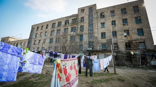 An unsafe building of the boarding house where forced migrants have been living since 1993. Baku, March 2017. Photo by Aziz Karimov for "Caucasian Knot"