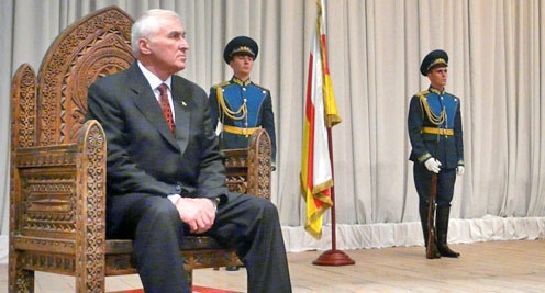 Leonid Tibilov during the ceremony of his inauguration. South Ossetia, April 19, 2012. Photo by Arsen Kozaev for "Caucasian Knot"