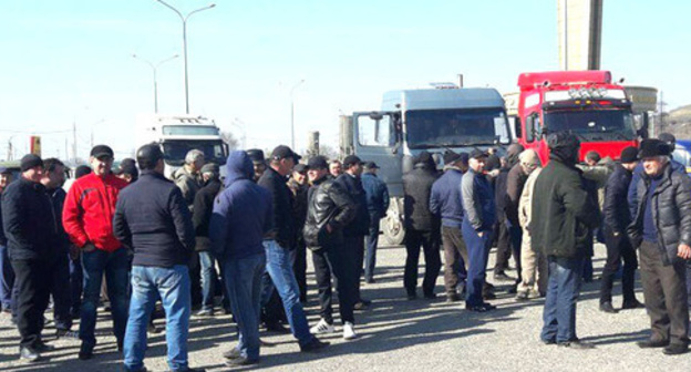 Rally by truck drivers of Karachay-Cherkessia against "Platon" system, March 29, 2017. Photo by Asya Kapaeva for the ‘Caucasian Knot’. 