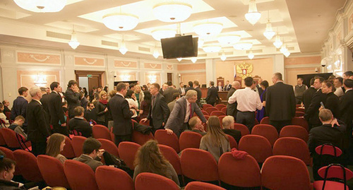 The hearings in the case of the prohibition of the Jehovah's Witnesses in the Supreme Court of Russia. Photo https://jw-russia.org/news/17040510-129.html